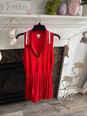 a new day Red Zip-Front Polo Dress